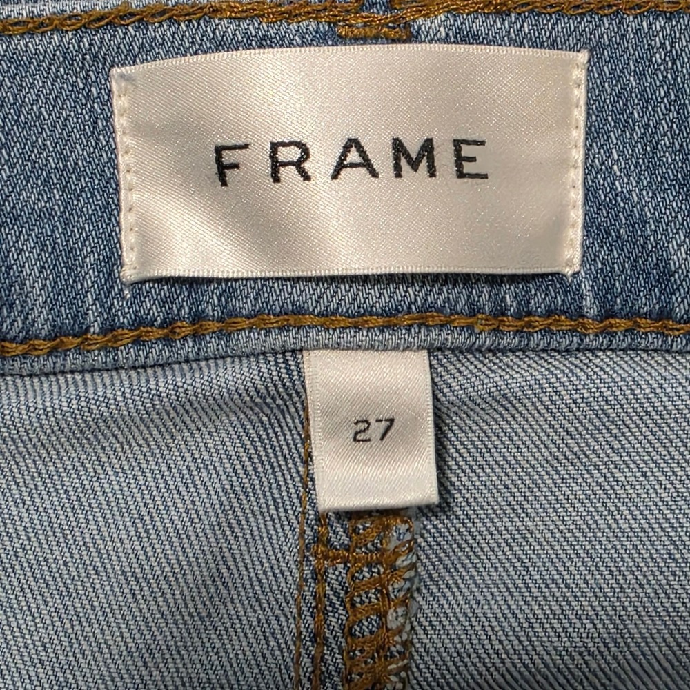 FRAME Le Sleek Straight Jeans Womens 27 Light Blue High Rise Denim Honeymoon NEW - Picture 7 of 7